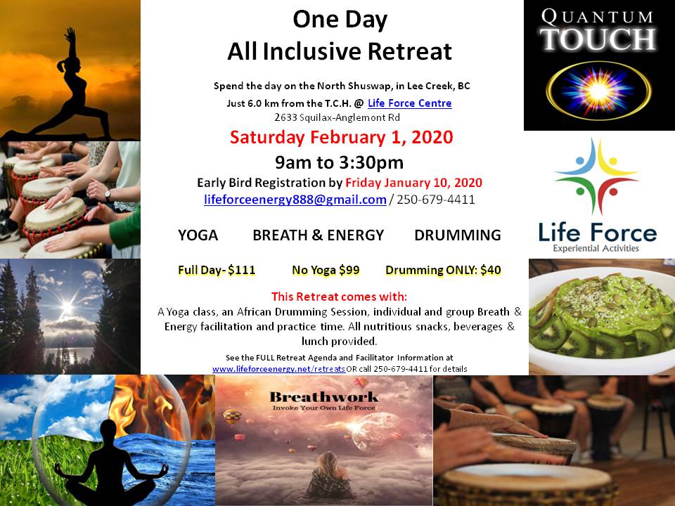 All Inclusive RETREAT- Yoga, Breath, Energy, & Drumming